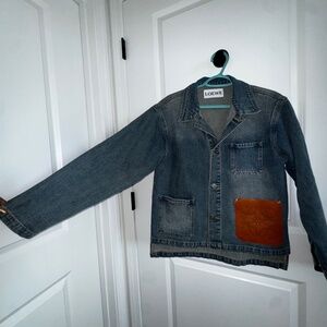 LOEWE Workwear Denim jacket with Leather Patch